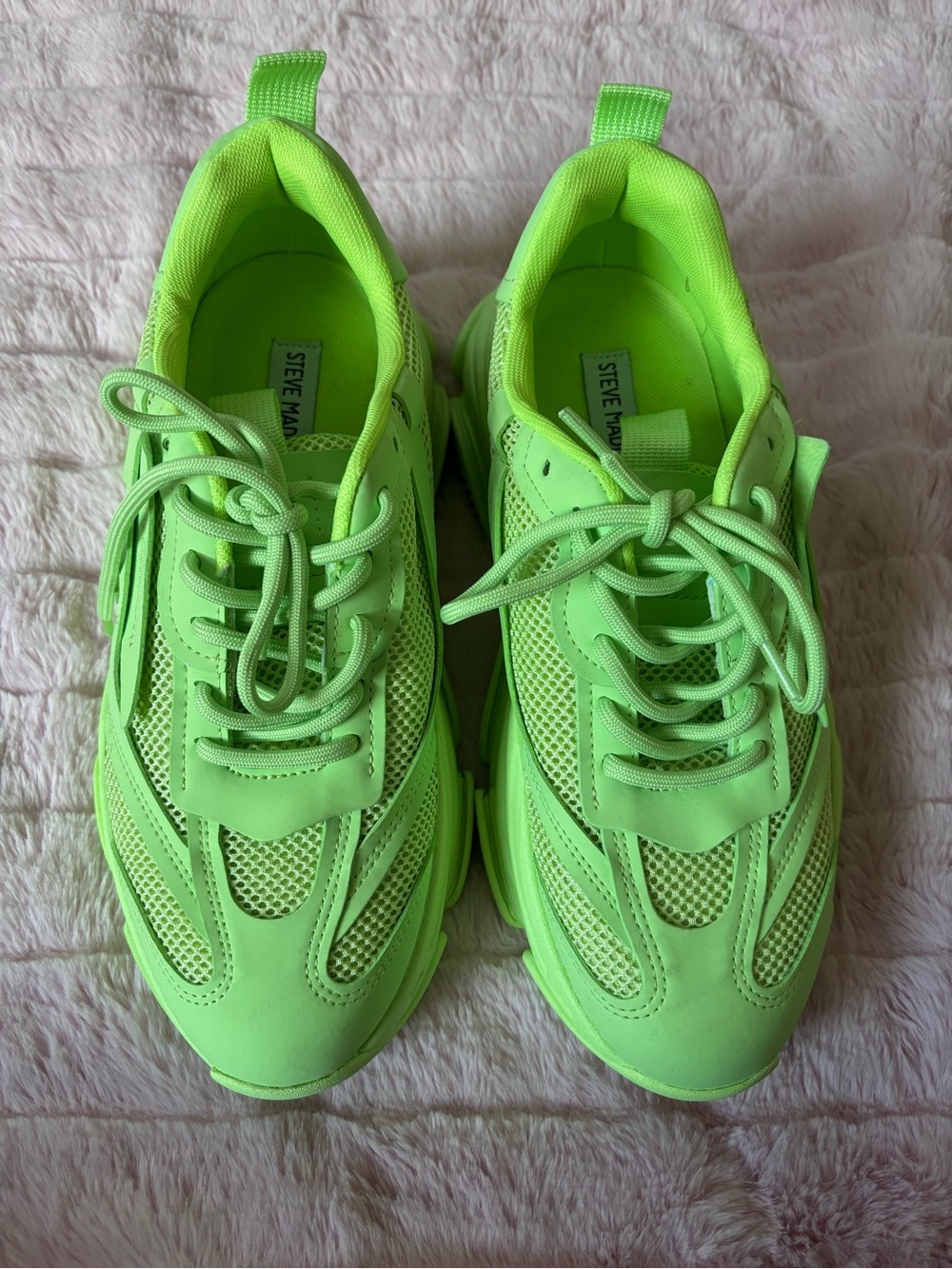 Steve Madden Women's Chunky Neon Lime Lace-Up Sneakers